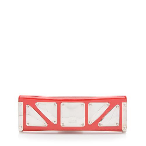 Gucci Patent Leather Romy Mirror Clutch 