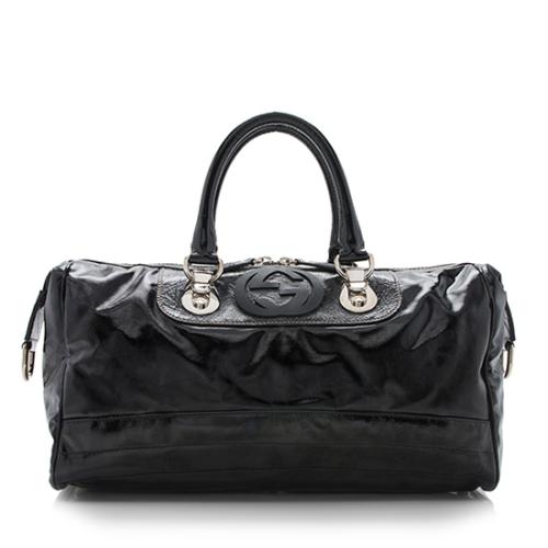 Gucci Patent Leather Snow Glam Satchel 