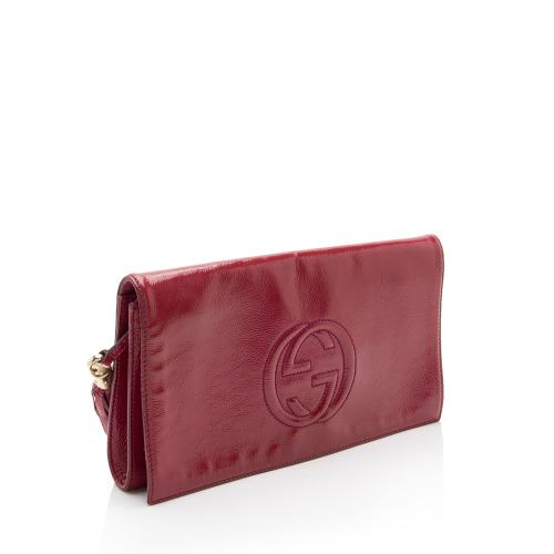 Gucci Patent Leather Soho Clutch