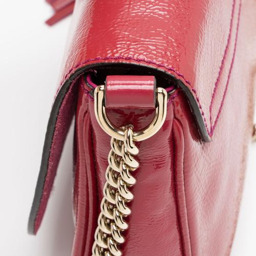 Gucci Patent Leather Soho Medium Flap Bag