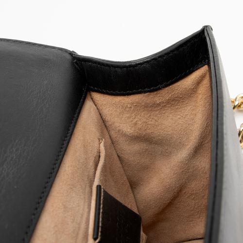 Gucci Pearl Embellished Leather Padlock Small Shoulder Bag