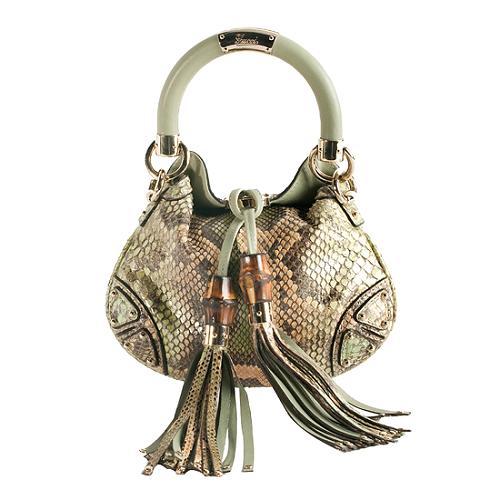 Gucci Python Indy Mini Top Handle Handbag