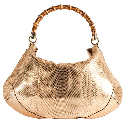 Gucci Python Peggy Large Top Handle Satchel Handbag