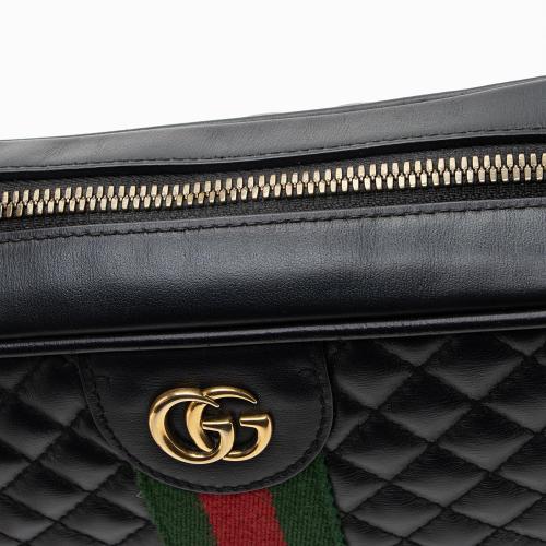 Gucci Quilted Leather Web Trapuntata Small Shoulder Bag - FINAL SALE