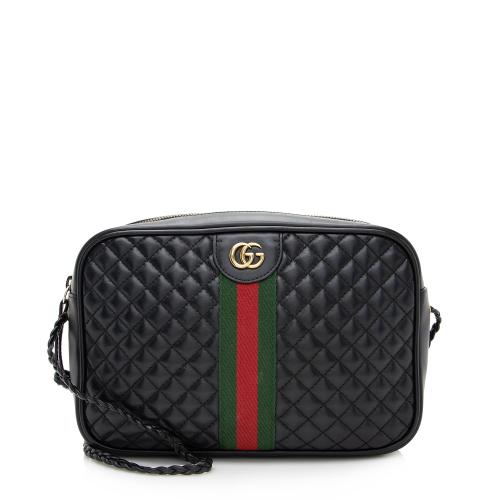 Gucci Quilted Leather Web Trapuntata Small Shoulder Bag - FINAL SALE