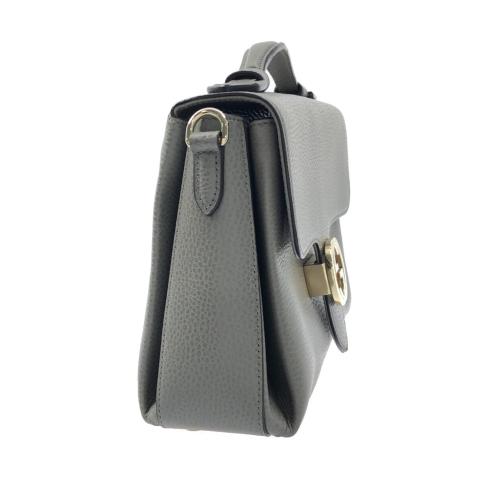 Gucci Grey Calf Pebbled Leather Small Interlocking G Shoulder and Crossbody  bag
