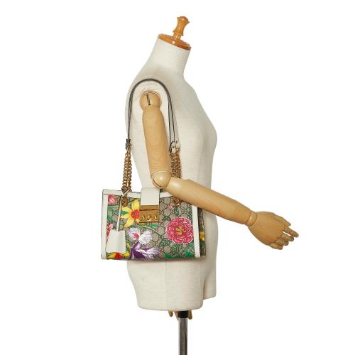 Gucci Small GG Supreme Flora Padlock Shoulder Bag