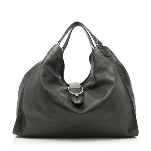 Gucci Washed Leather Soft Stirrup Large Shoulder Bag - FINAL SALE