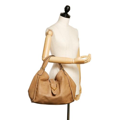Gucci Soft Stirrup Nubuck Leather Shoulder Bag