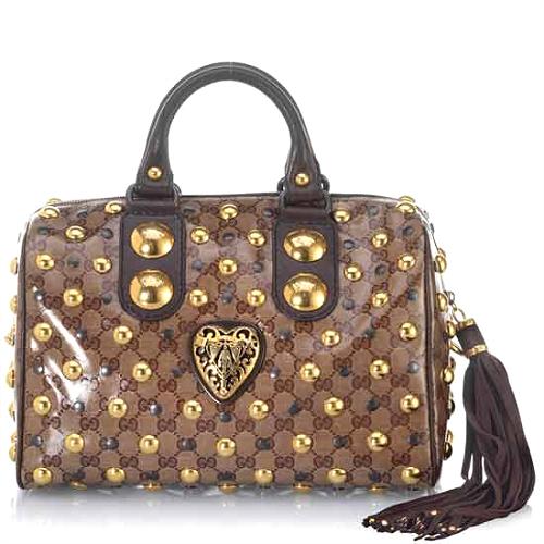Gucci Studded Boston Handbag