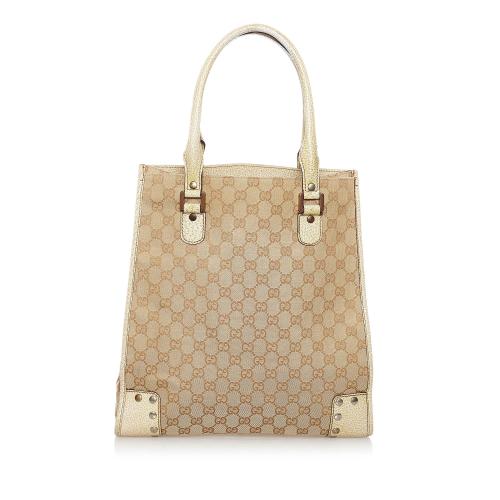 Gucci Studded GG Canvas Tote Bag