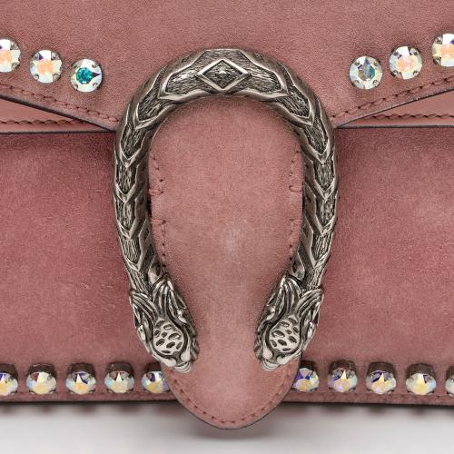 Gucci Suede Crystal Dionysus Small Shoulder Bag