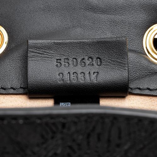 Gucci Suede Patent Leather Ophidia Mini Bucket Bag