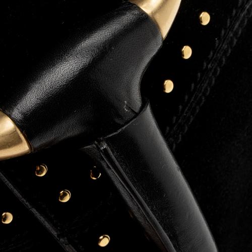 Gucci Suede Studded Horsebit Clutch