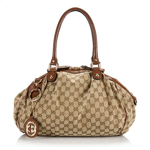 Gucci GG Canvas Sukey Medium Boston Bag