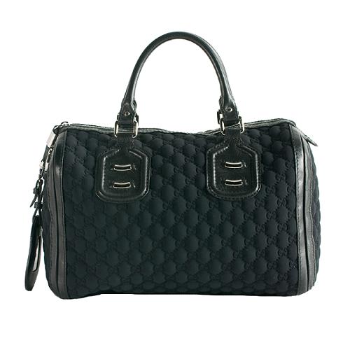 Gucci Techno Tag Medium Boston Satchel Handbag