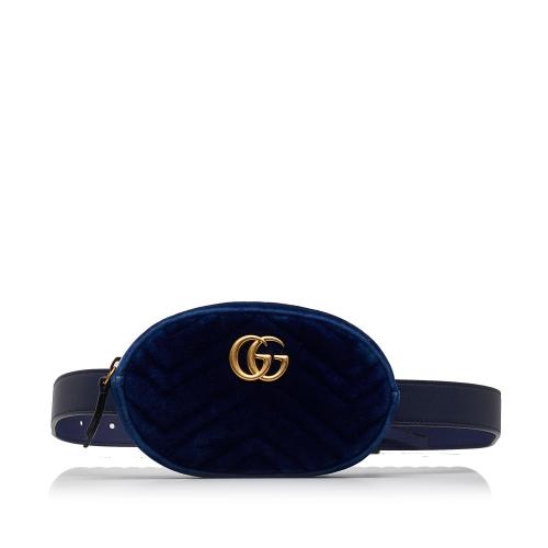 Gucci Velvet GG Marmont Matelasse Belt Bag