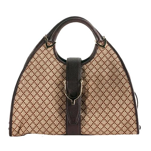 Gucci Vintage Diamante Stirrup Top Handle Satchel Handbag