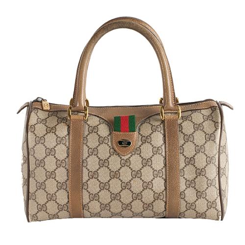 Gucci Vintage GG Coated Canvas Small Boston Satchel