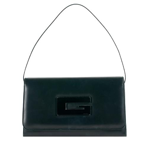 Gucci Vintage Glazed Leather Flap Shoulder Handbag
