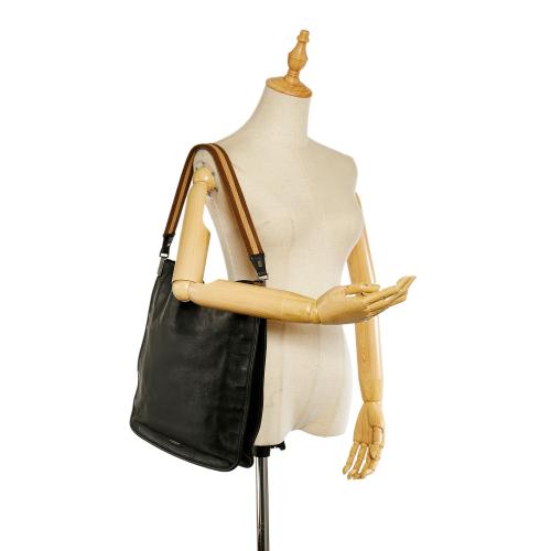 Gucci Web Leather Shoulder Bag