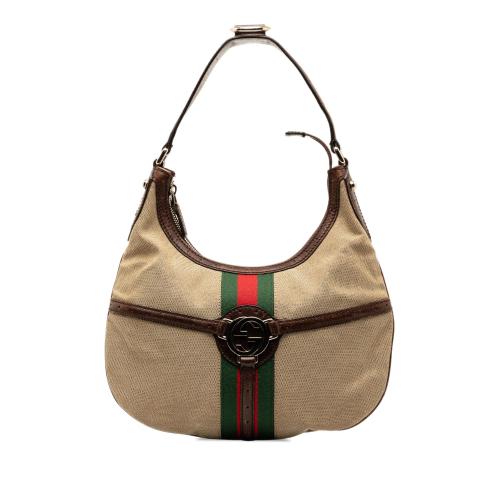 Gucci Web Reins Canvas Hobo Bag