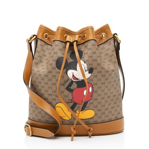 Gucci X Disney Micro GG Canvas Mickey Mouse Bucket Bag
