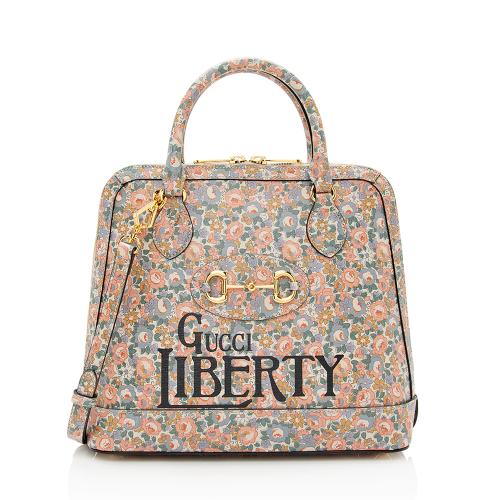 Gucci X Liberty of London Floral Calfskin Horsebit 1955 Top Handle Bag