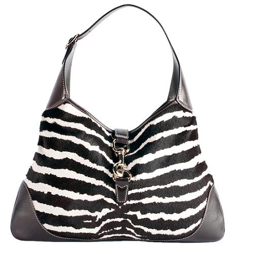 Gucci Zebra Print 'Jackie-O' Shoulder Handbag
