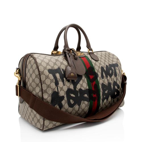 Gucci x Balenciaga GG Supreme The Hacker Project Graffiti Duffle Bag