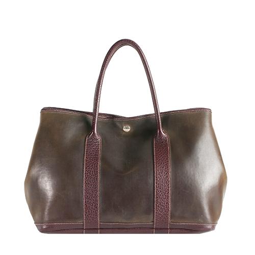 Hermes ia and Buffalo Leather Garden Party MM Tote