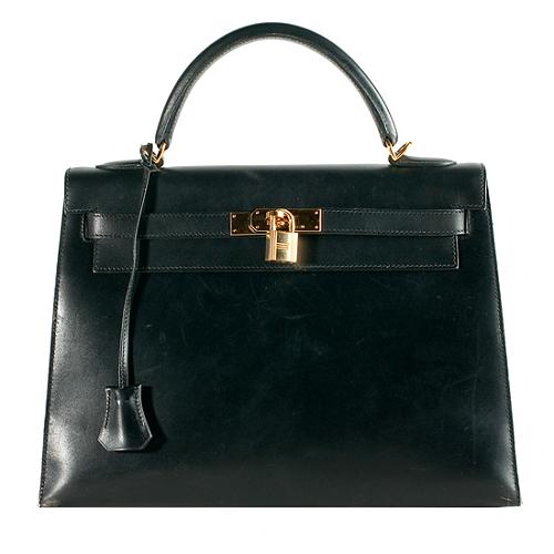 Hermes Black Box Kelly Sellier 32cm Satchel Handbag