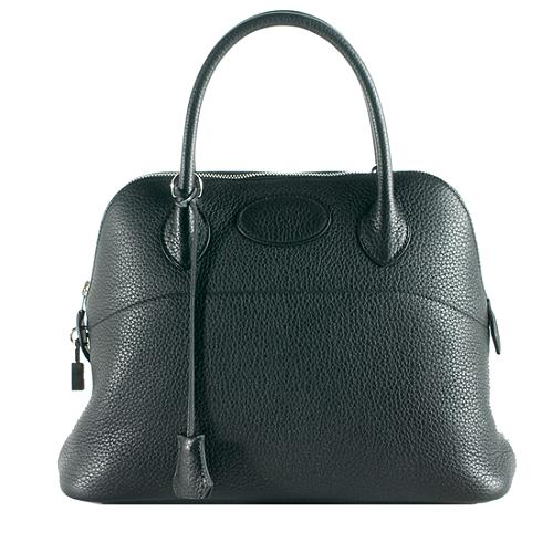 Hermes Black Clemence Bolide 31cm Satchel Handbag