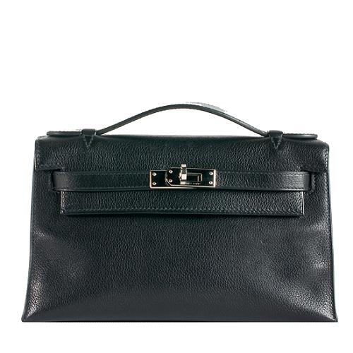 Hermes Black Epsom Leather Kelly Pochette