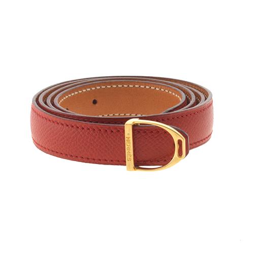 Hermes Epsom Leather Stirrup Buckle Belt - Size 30 / 75