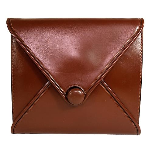 Hermes Vintage Leather Origami Envelope Clutch