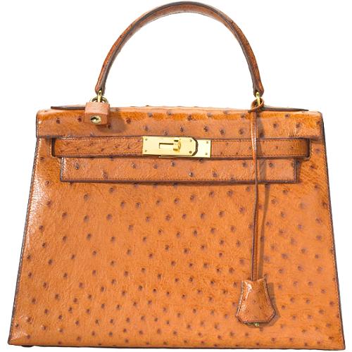 Hermes Vintage Ostrich Kelly Handbag
