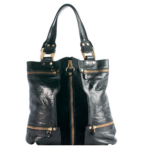 Jimmy Choo Calf Leather and Suede Mona Tote