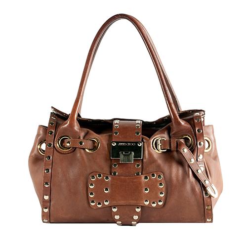 Jimmy Choo Leather Ross Studded Tote