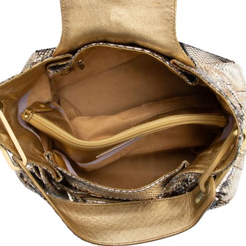 Jimmy Choo Metallic Python Tulita Shoulder Bag