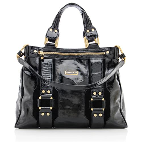 Jimmy Choo Patent Leather Suede Tote