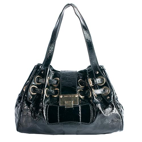 Jimmy Choo 'Ramona' Embossed Patent Leather Shoulder Handbag