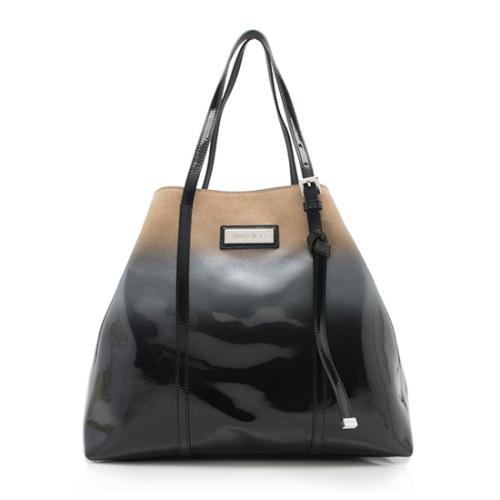 Jimmy Choo Suede Patent Leather Ombre Sasha Tote