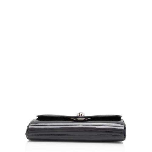 Judith Leiber Patent Leather Crystal Turnlock Clutch
