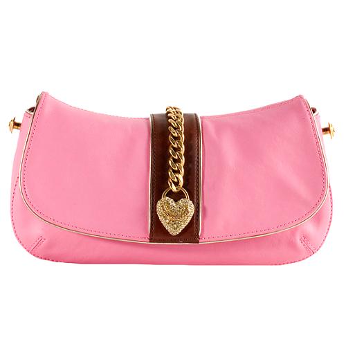 Juicy Couture Crystal Heart Leather Shoulder Handbag