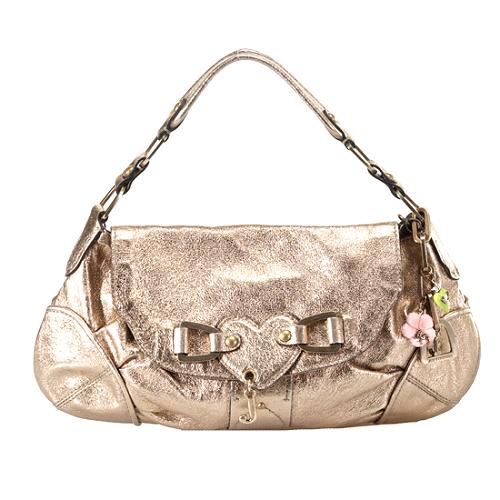 Juicy Couture Metallic Leather Shoulder Handbag