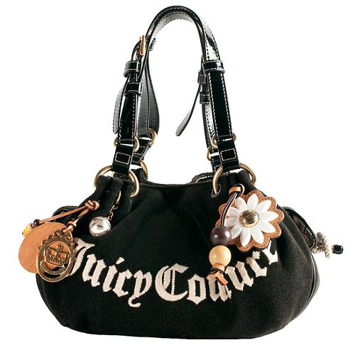 Juicy Couture Velour 'Daisy Fluffy' Satchel Handbag