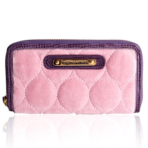 Juicy Couture Velour Tattered Zip Wallet