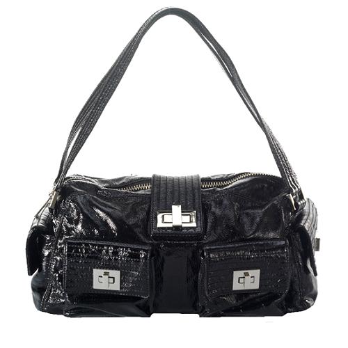 Kooba Patent Leather Brooke Satchel Handbag