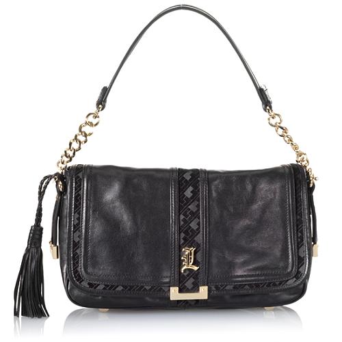 L.A.M.B. Leather Pavia Flap Shoulder Handbag